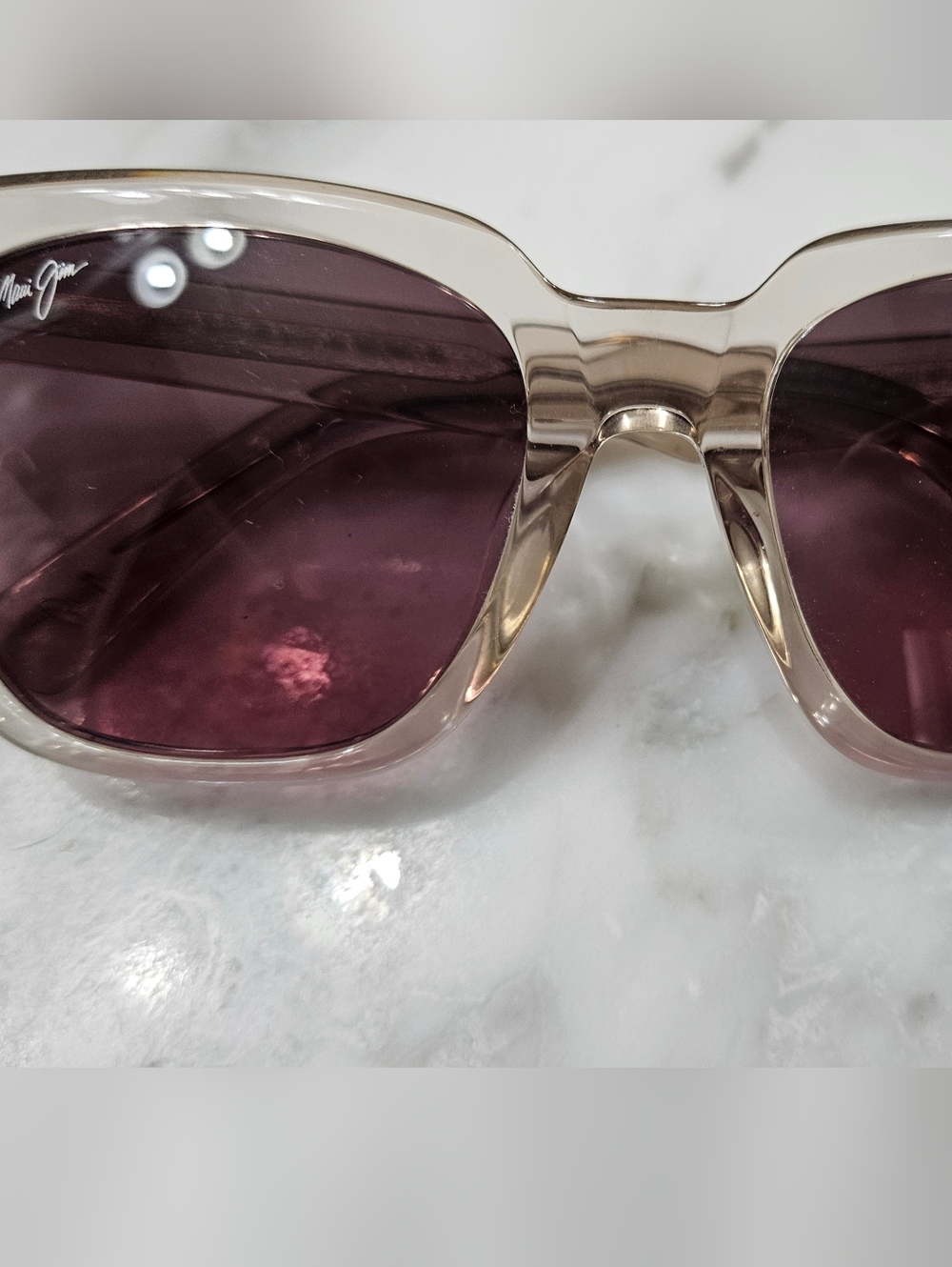Maui Jim Women's Clear Acrylic Frames with Maui Rose Colored Lenses